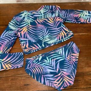 Art Class Blue and Pink Rashguard Swim Set